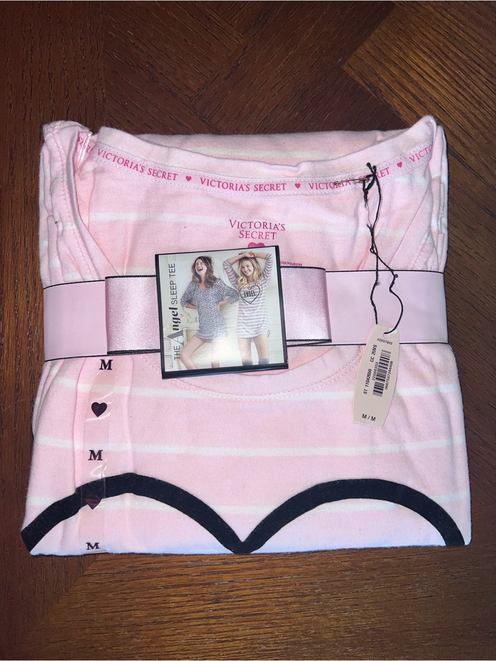 Victoria's Secret Pink Striped Cotton Sleep Tee